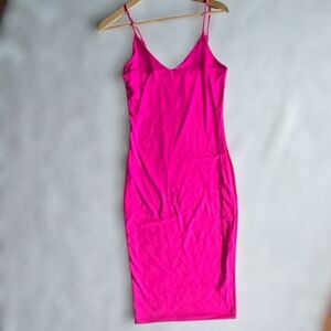 Mind Code Hot Barbie Pink Bodycon Midi Slip Dress Sz. Small